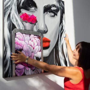 Fragrant Elegance. Textured Painting. Pop Art Portrait