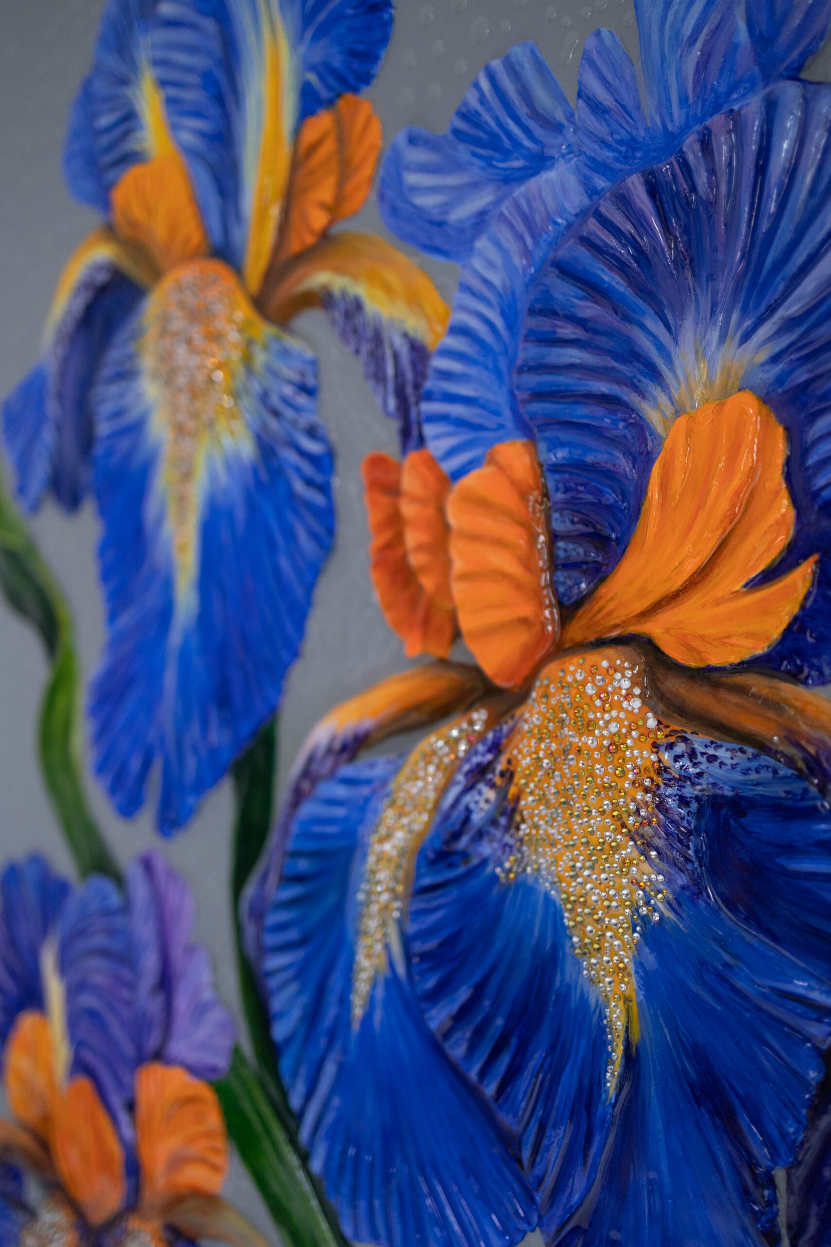 Natural Desire. Irises. Textured Painting - Image 3
