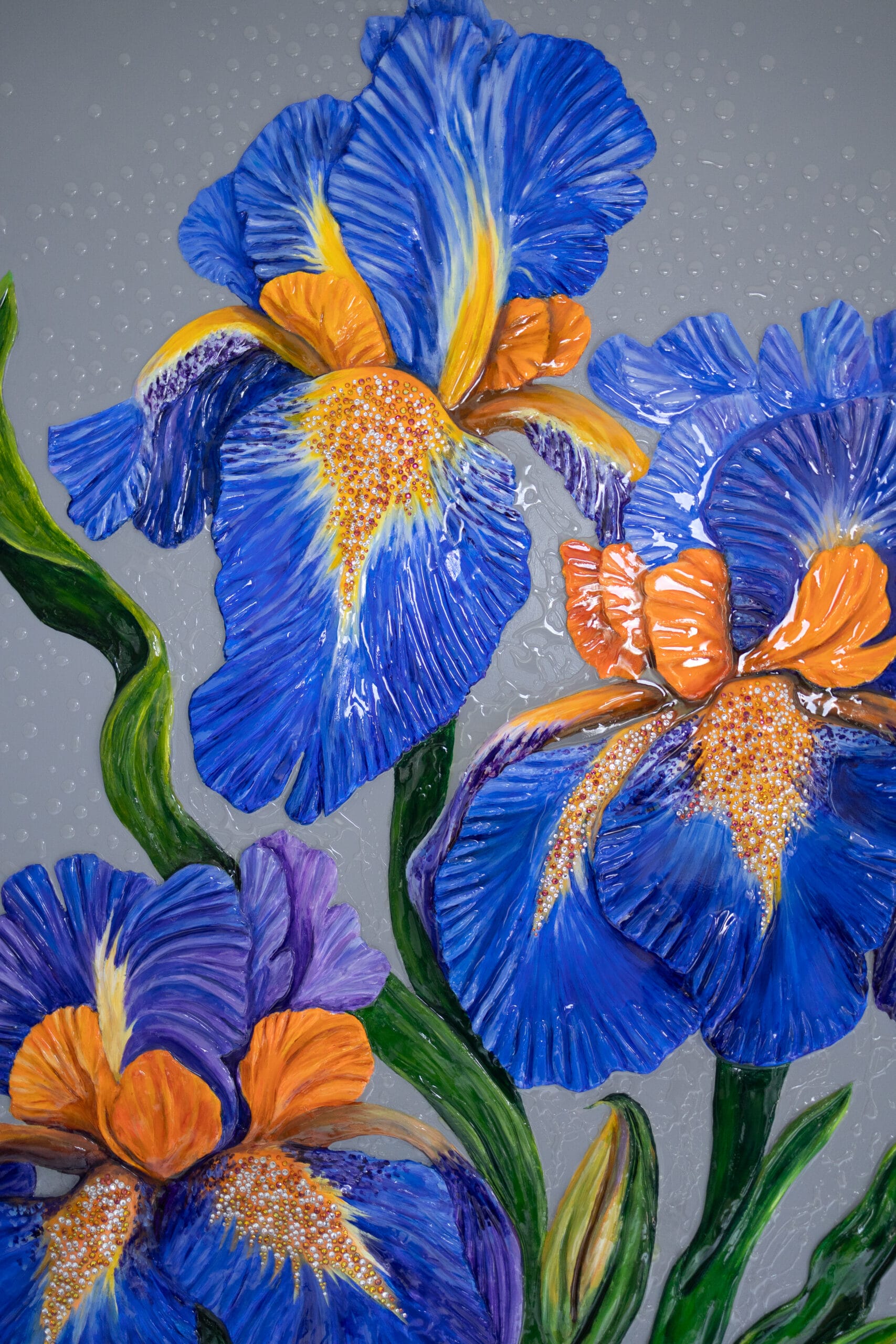 Natural Desire. Irises. Textured Painting - Image 6