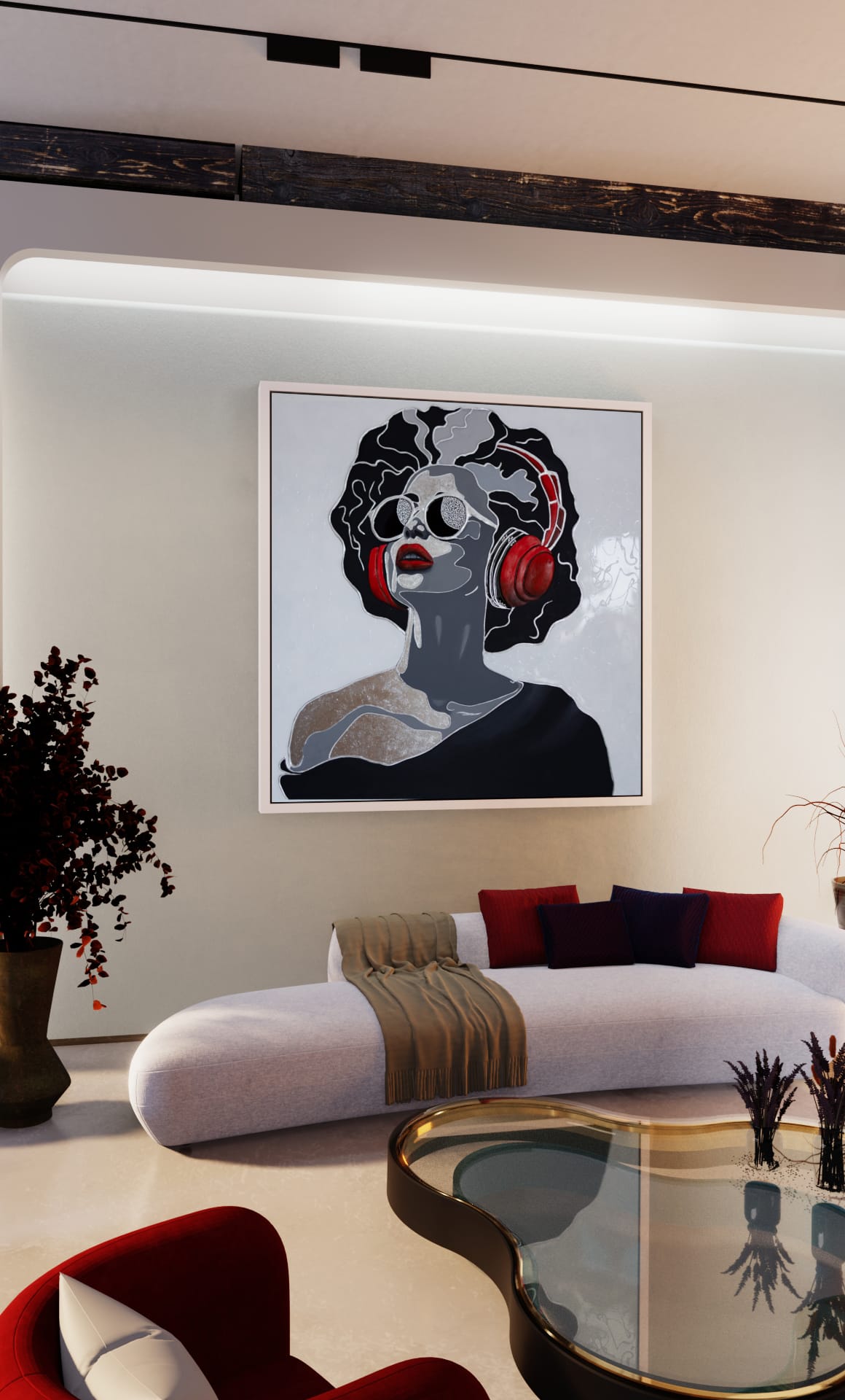 Fine Art Print "Red, White, Black and Music" Lana Ritter Wall Art - Image 3