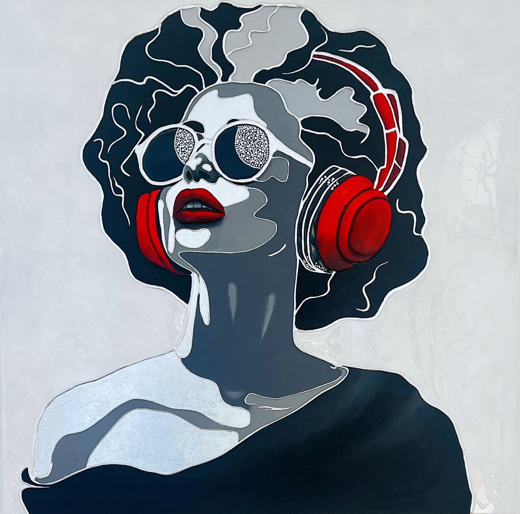 Fine Art Print "Red, White, Black and Music" Lana Ritter Wall Art