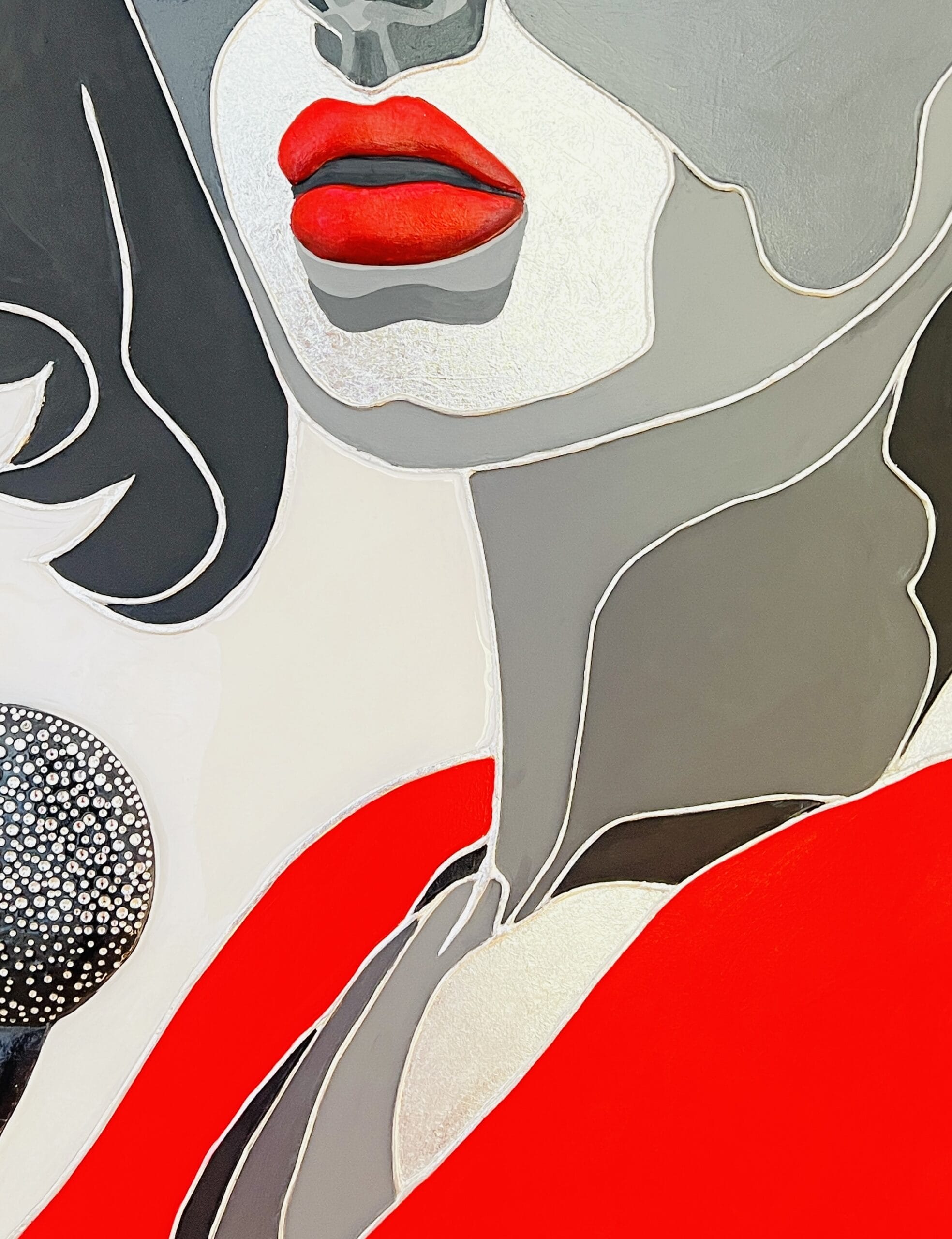 Lady in Red. Original painting Lana Ritter Painter Textured Art - Image 3