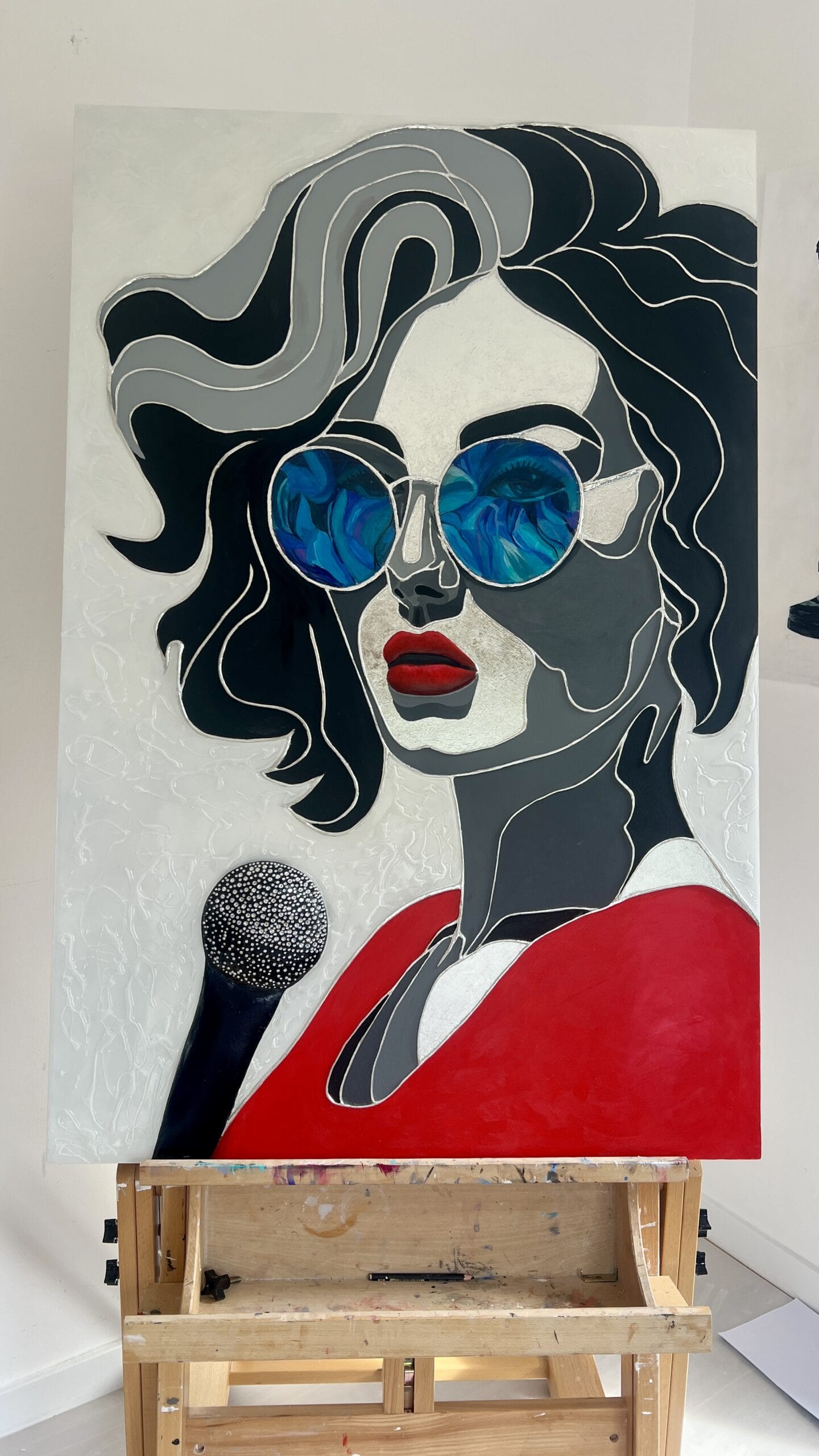 Lady in Red. Original painting Lana Ritter Painter Textured Art - Image 2