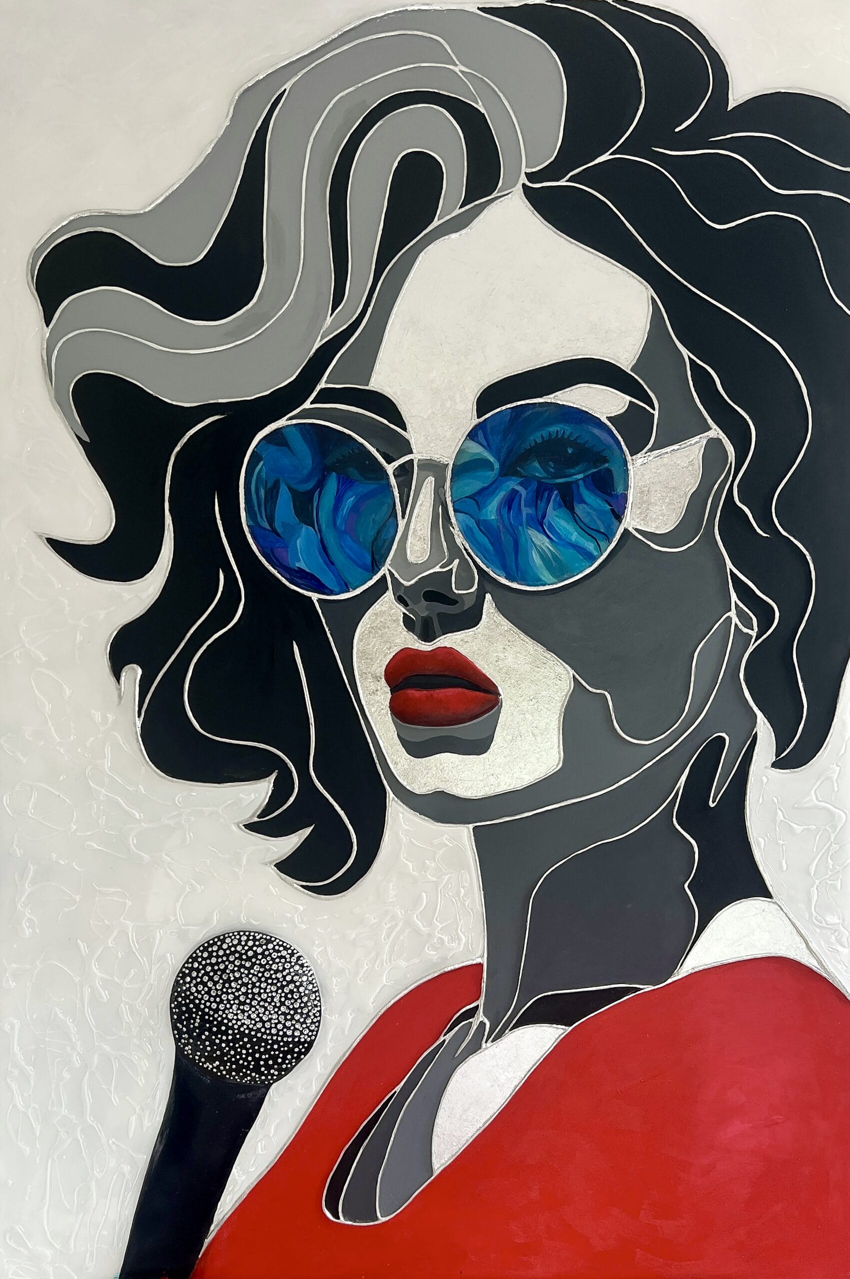 Lady in Red. Original painting Lana Ritter Painter Textured Art
