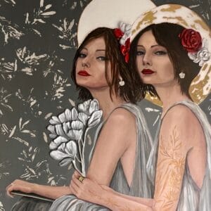 Two Sisters. Original painting Lana Ritter Painter Textured Art