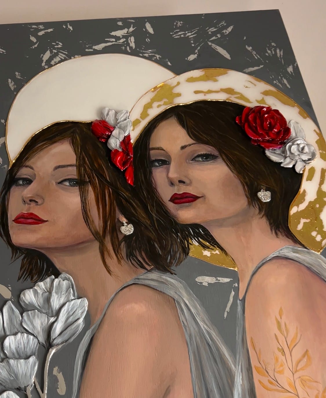 Two Sisters. Original painting Lana Ritter Painter Textured Art - Image 5