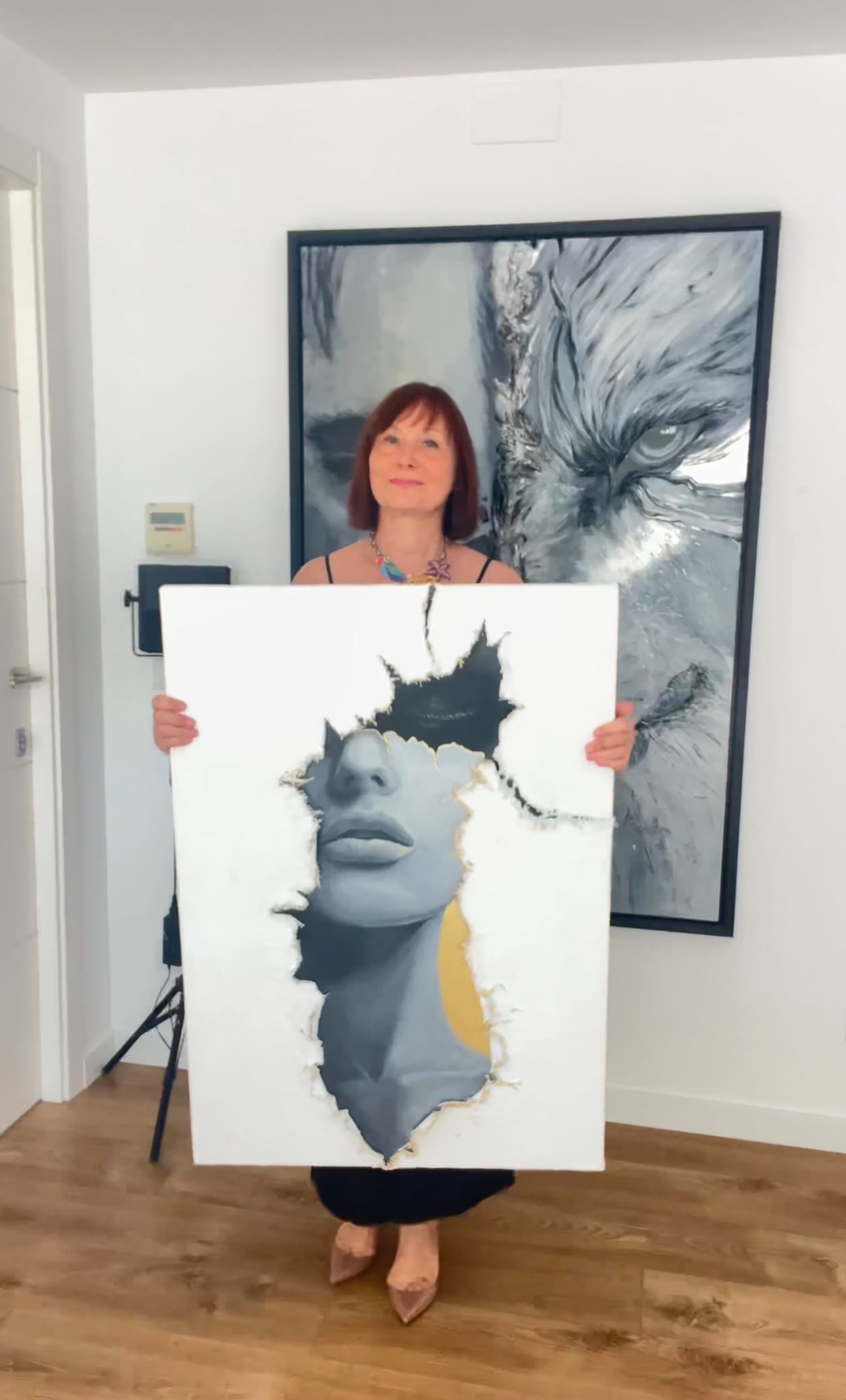 Inner Golden Beauty. Sculptural Mixed Media Original Painting - Image 4