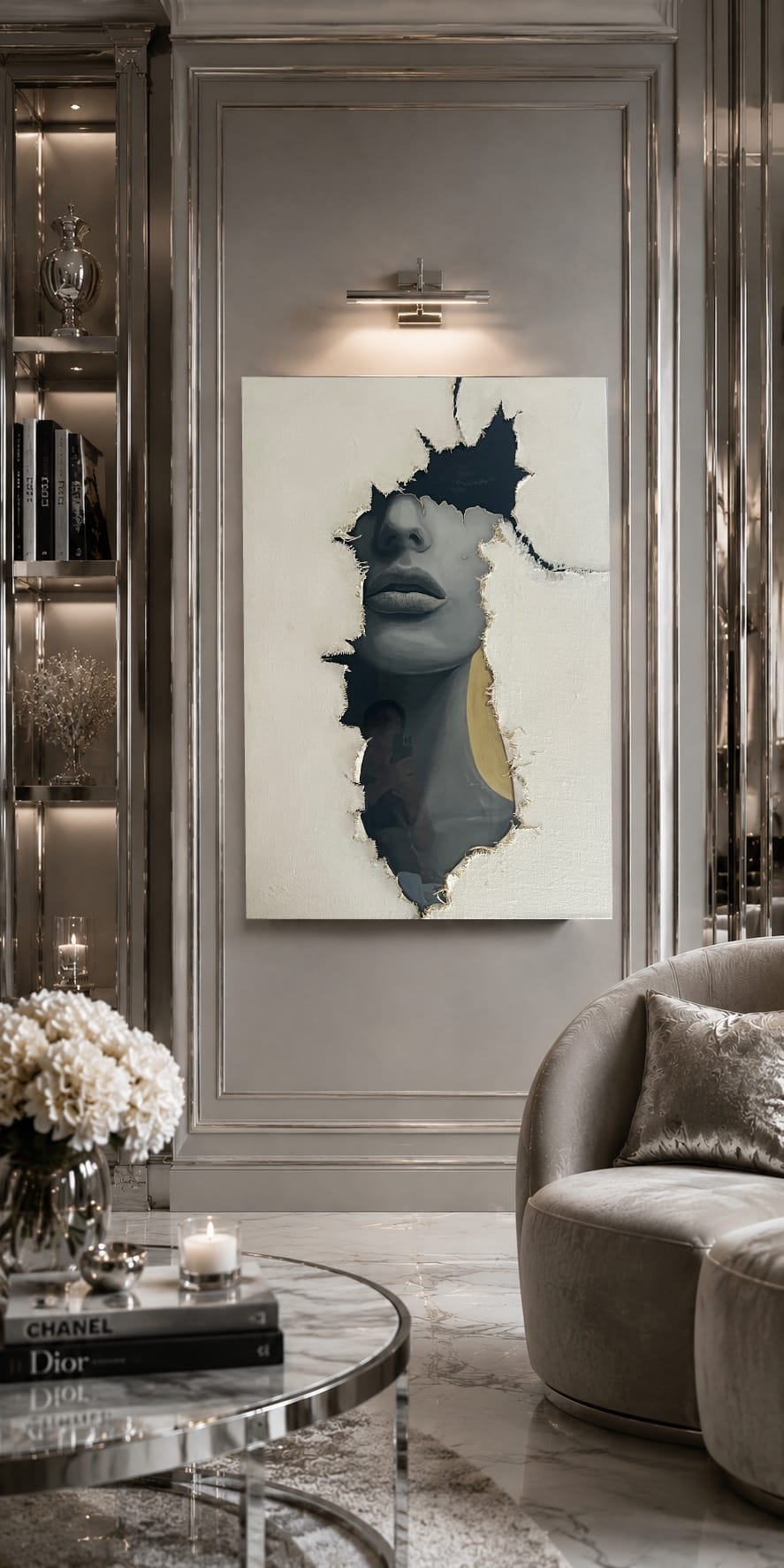 Inner Golden Beauty. Sculptural Mixed Media Original Painting - Image 5
