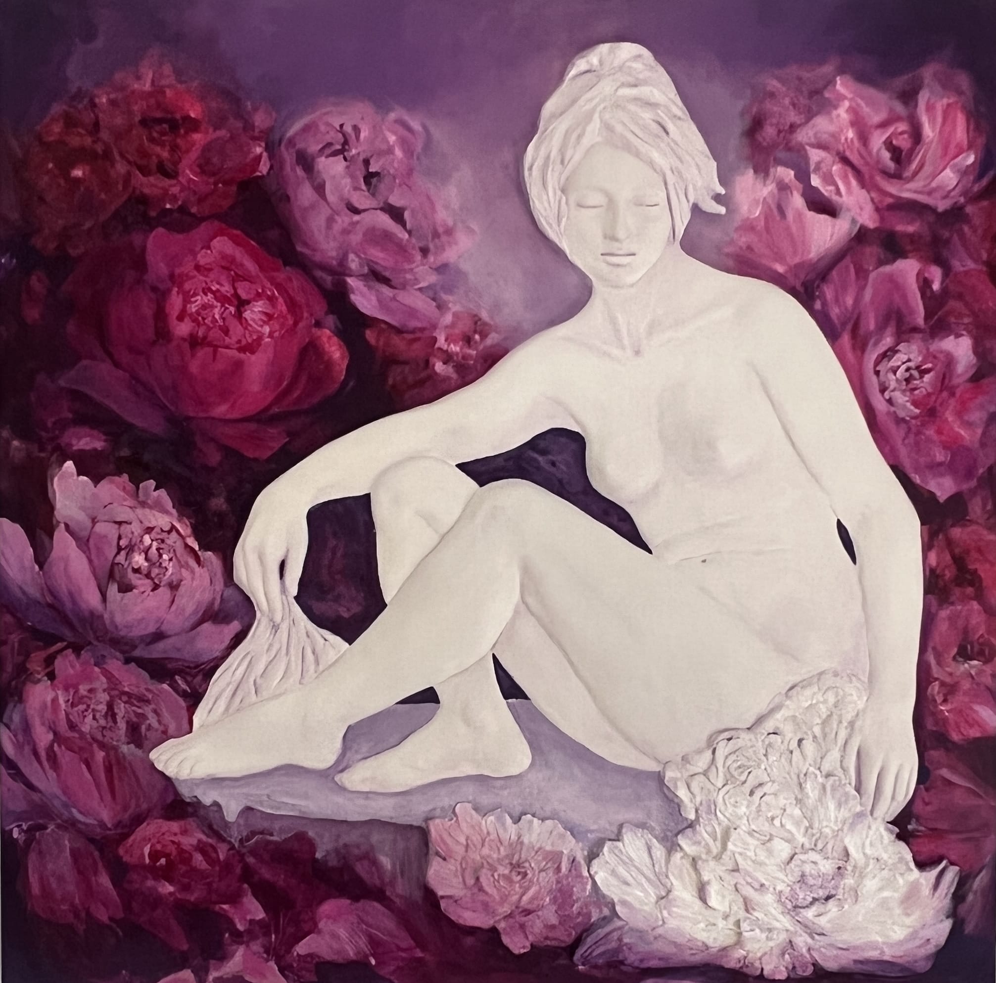 Blooming Silence. Mixed Media. Bas-Relief and Painting